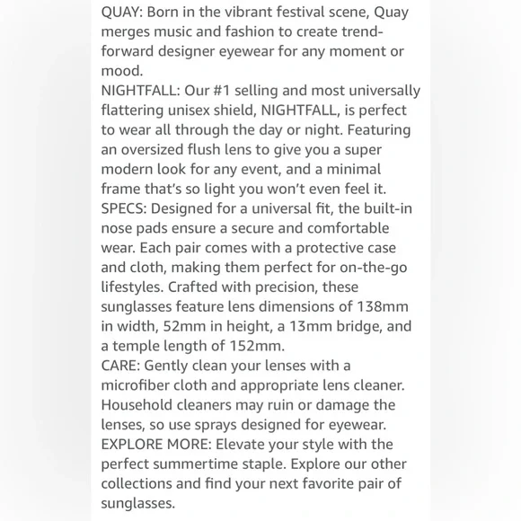 NWT! QUAY SUNGLASSES! I LOVE THESE SHADES! SUPER AWESOME! ALL QUAY COMES W/CASE! - Picture 6 of 6